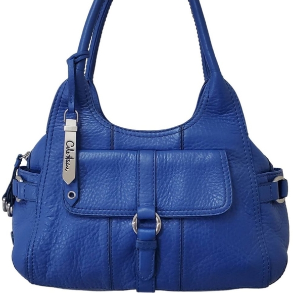 COLE HAAN Pebbled Leather Hobo Satchel, Royal Blue - Picture 2 of 9
